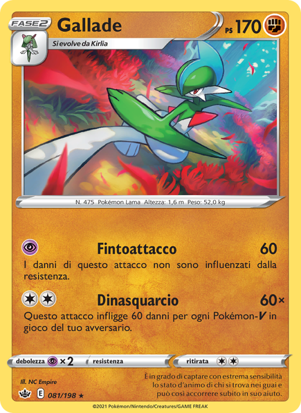 Gallade 081/233 — Chilling Reign (Italian Pokémon TCG card)