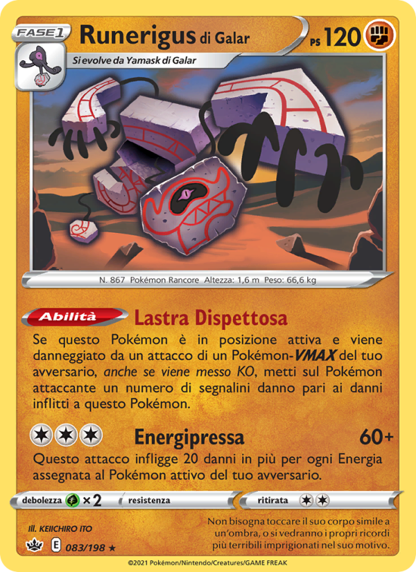Runerigus di Galar 083/233 — Chilling Reign (Italian Pokémon TCG card)