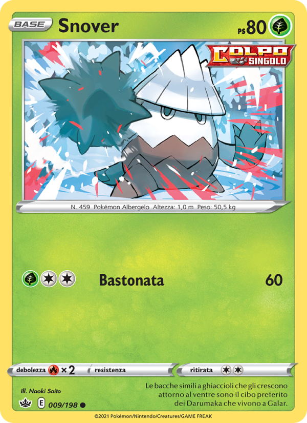 Snover 009/233 — Chilling Reign (Italian Pokémon TCG card)
