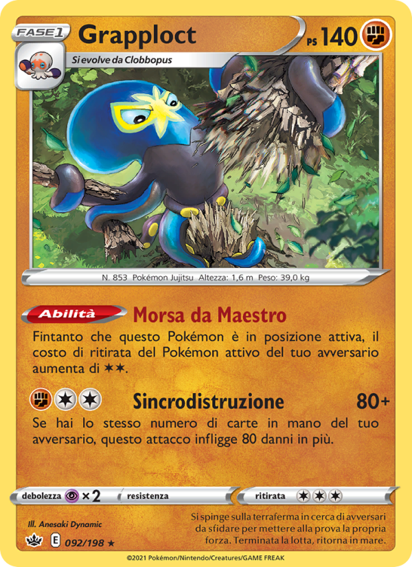 Grapploct 092/233 — Chilling Reign (Italian Pokémon TCG card)