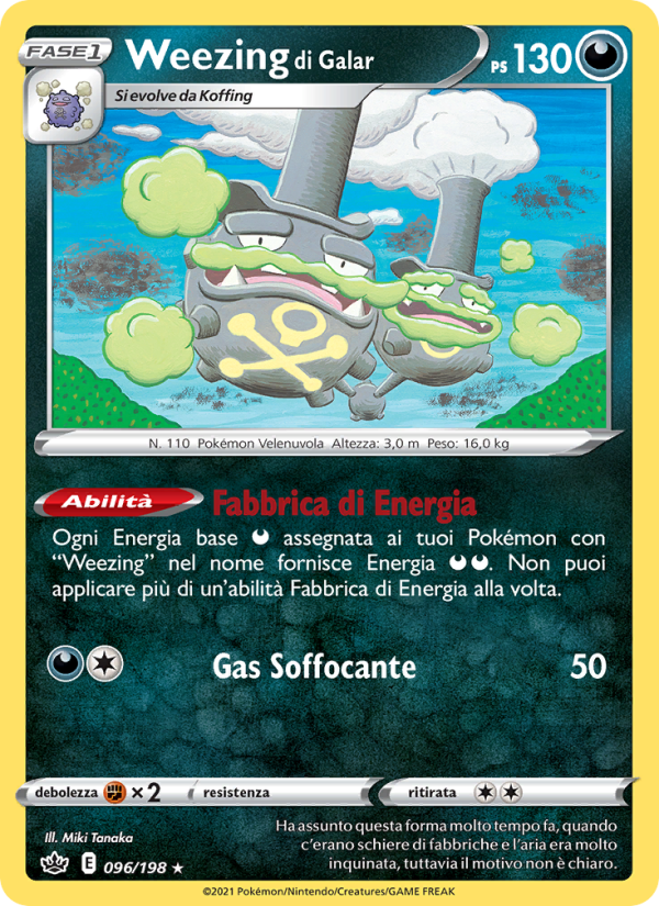 Weezing di Galar 096/233 — Chilling Reign (Italian Pokémon TCG card)