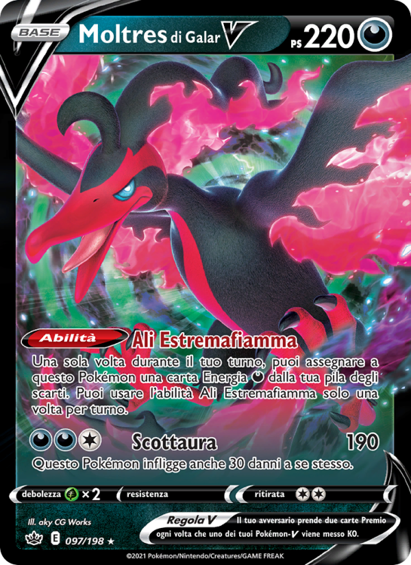Moltres di Galar V 097/233 — Chilling Reign (Italian Pokémon TCG card)
