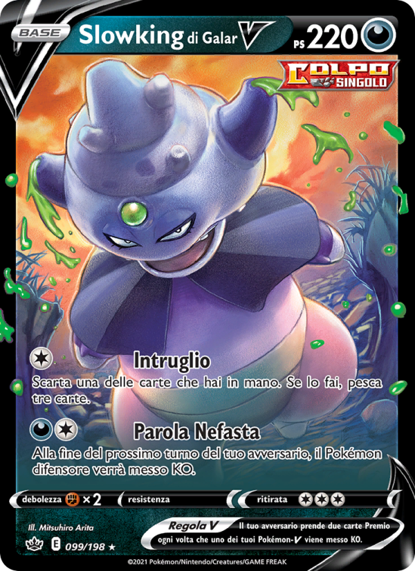 Slowking di Galar V 099/233 — Chilling Reign (Italian Pokémon TCG card)