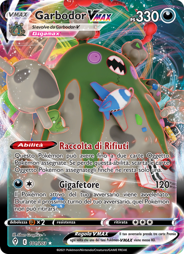 Garbodor VMAX 101/237 — Evolving Skies (Italian Pokémon TCG card)