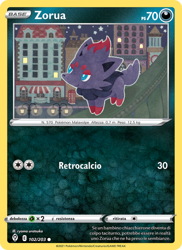 Zorua 102/237 — Evolving Skies (Italian Pokémon TCG card)