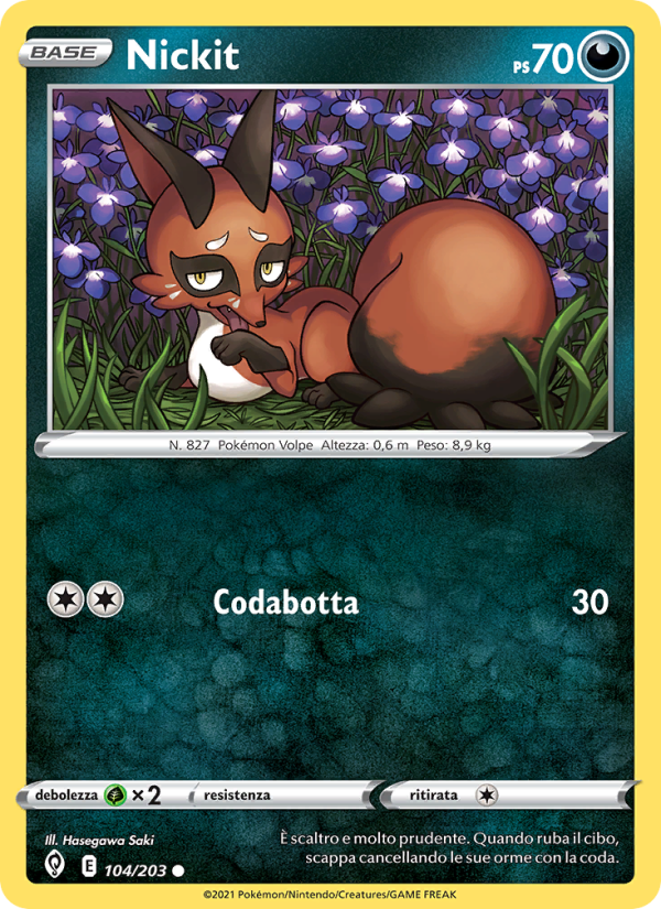 Nickit 104/237 — Evolving Skies (Italian Pokémon TCG card)