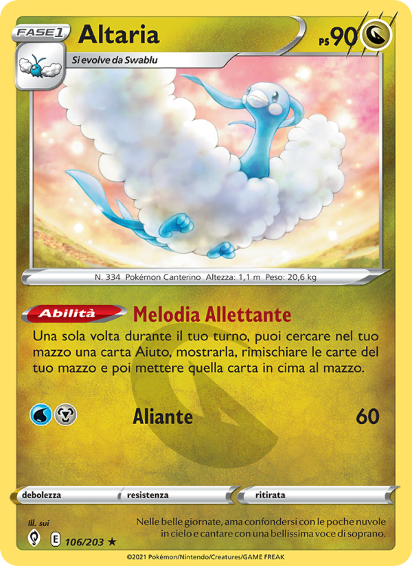 Altaria 106/237 — Evolving Skies (Italian Pokémon TCG card)