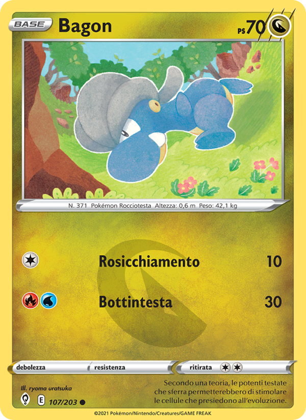 Bagon 107/237 — Evolving Skies (Italian Pokémon TCG card)