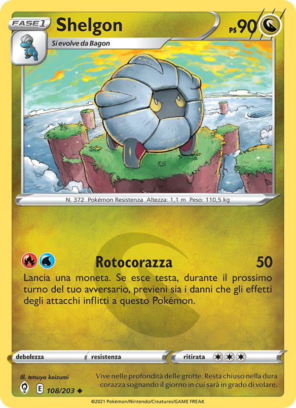 Shelgon 108/237 — Evolving Skies (Italian Pokémon TCG card)
