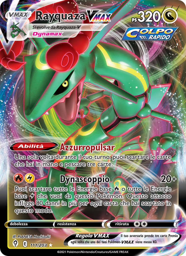 Rayquaza VMAX 111/237 — Evolving Skies (Italian Pokémon TCG card)