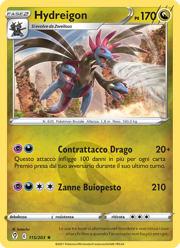 Hydreigon 115/237 — Evolving Skies (Italian Pokémon TCG card)
