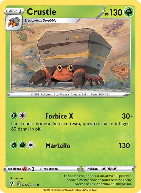 Crustle 012/237 — Evolving Skies (Italian Pokémon TCG card)