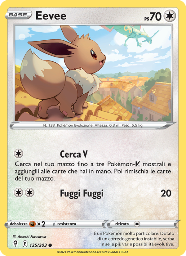 Eevee 125/237 — Evolving Skies (Italian Pokémon TCG card)