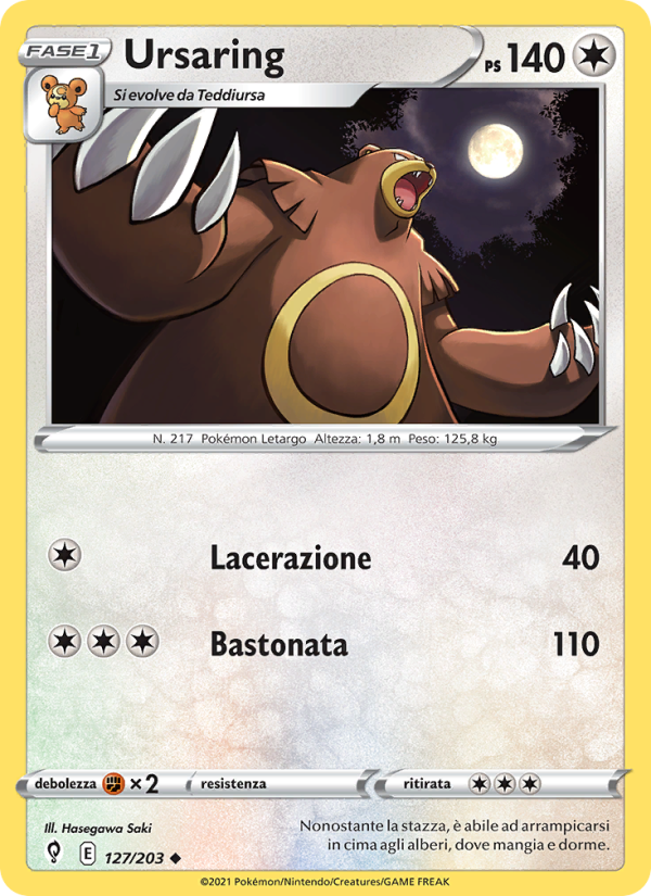 Ursaring 127/237 — Evolving Skies (Italian Pokémon TCG card)