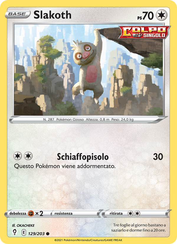 Slakoth 129/237 — Evolving Skies (Italian Pokémon TCG card)