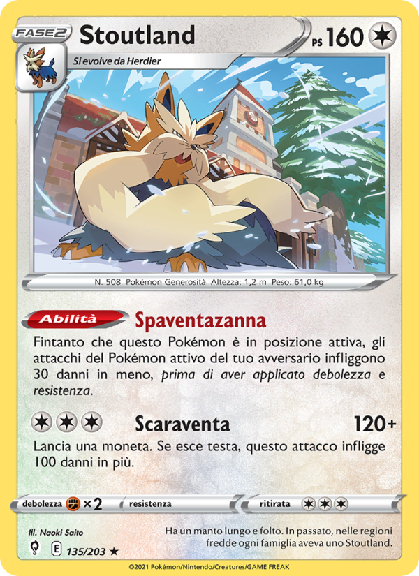 Stoutland 135/237 — Evolving Skies (Italian Pokémon TCG card)