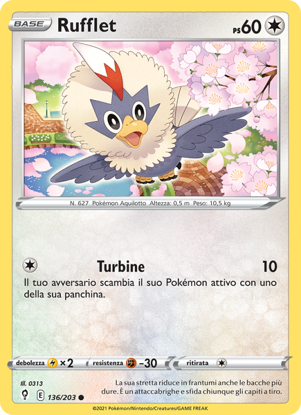 Rufflet 136/237 — Evolving Skies (Italian Pokémon TCG card)