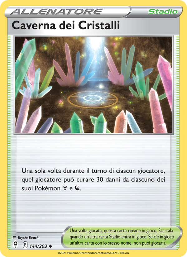 Caverna dei Cristalli 144/237 — Evolving Skies (Italian Pokémon TCG card)