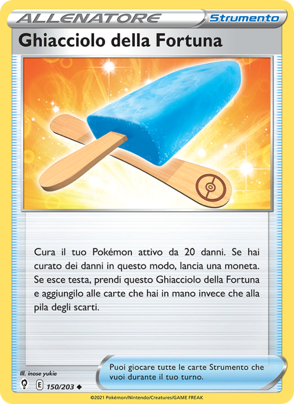 Ghiacciolo della Fortuna 150/237 — Evolving Skies (Italian Pokémon TCG card)