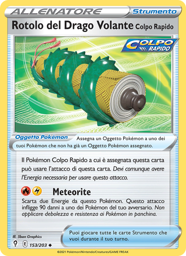 Rotolo del Drago Volante Colpo Rapido 153/237 — Evolving Skies (Italian Pokémon TCG card)