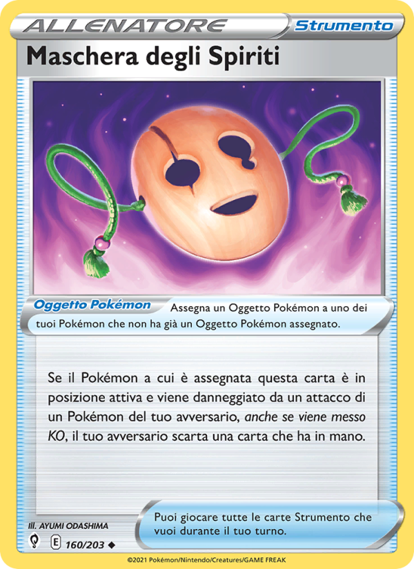 Maschera degli Spiriti 160/237 — Evolving Skies (Italian Pokémon TCG card)