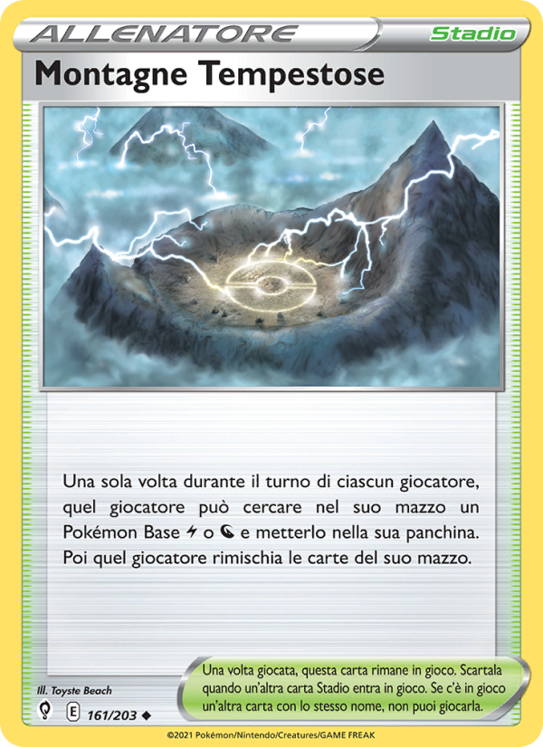 Montagne Tempestose 161/237 — Evolving Skies (Italian Pokémon TCG card)