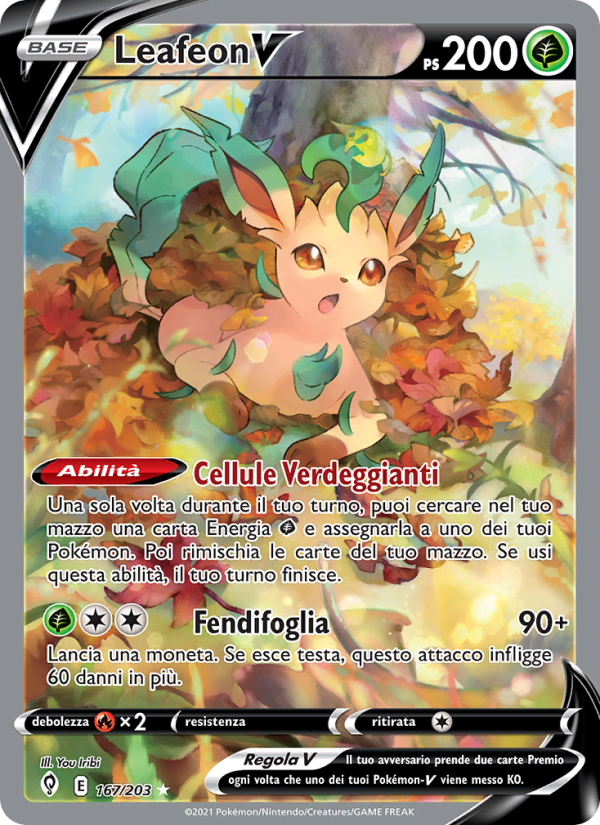 Leafeon V 167/237 — Evolving Skies (Italian Pokémon TCG card)