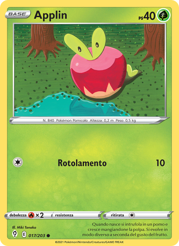 Applin 017/237 — Evolving Skies (Italian Pokémon TCG card)