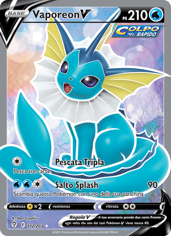 Vaporeon V 172/237 — Evolving Skies (Italian Pokémon TCG card)