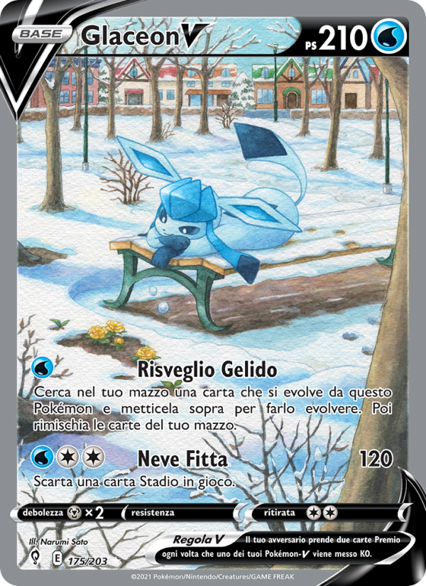Glaceon V 175/237 — Evolving Skies (Italian Pokémon TCG card)