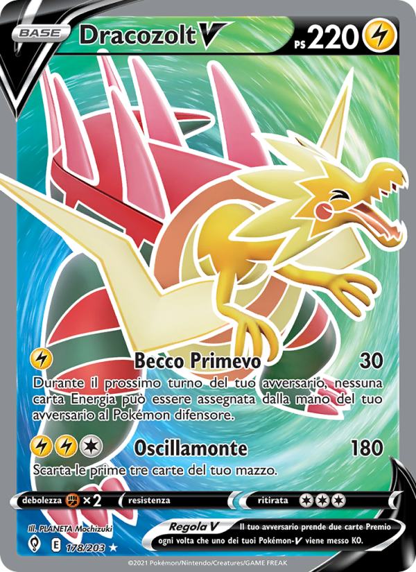 Dracozolt V 178/237 — Evolving Skies (Italian Pokémon TCG card)