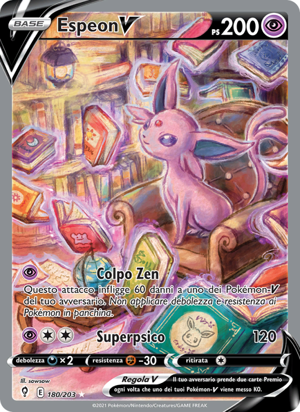 Espeon V 180/237 — Evolving Skies (Italian Pokémon TCG card)