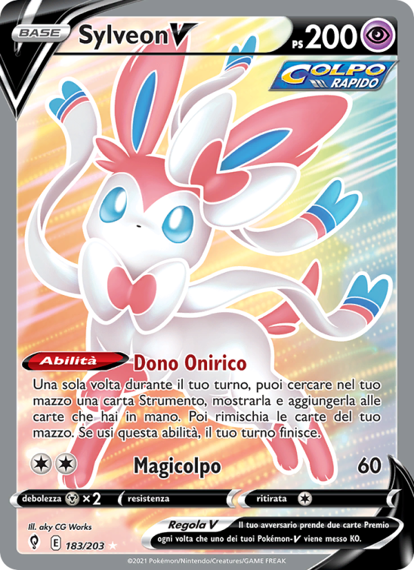 Sylveon V 183/237 — Evolving Skies (Italian Pokémon TCG card)