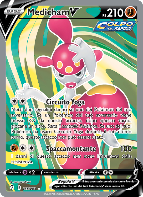 Medicham V 185/237 — Evolving Skies (Italian Pokémon TCG card)