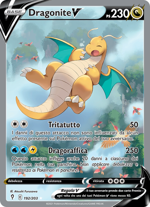 Dragonite V 192/237 — Evolving Skies (Italian Pokémon TCG card)