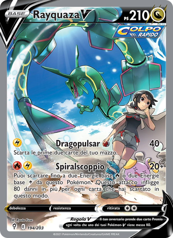 Rayquaza V 194/237 — Evolving Skies (Italian Pokémon TCG card)