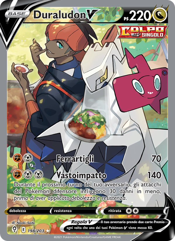 Duraludon V 198/237 — Evolving Skies (Italian Pokémon TCG card)