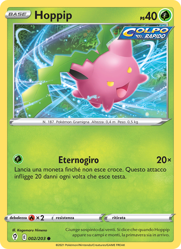 Hoppip 002/237 — Evolving Skies (Italian Pokémon TCG card)