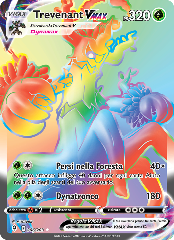 Trevenant VMAX 206/237 — Evolving Skies (Italian Pokémon TCG card)
