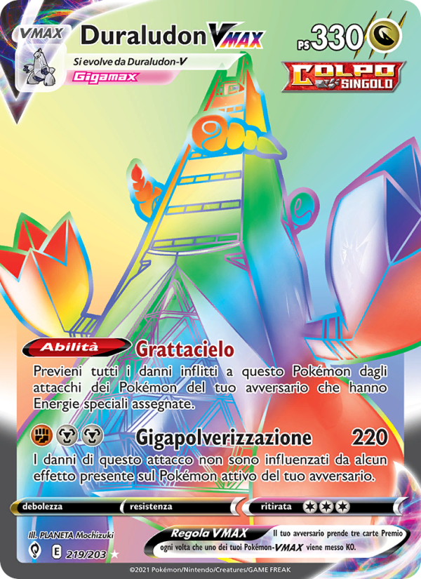 Duraludon VMAX 219/237 — Evolving Skies (Italian Pokémon TCG card)