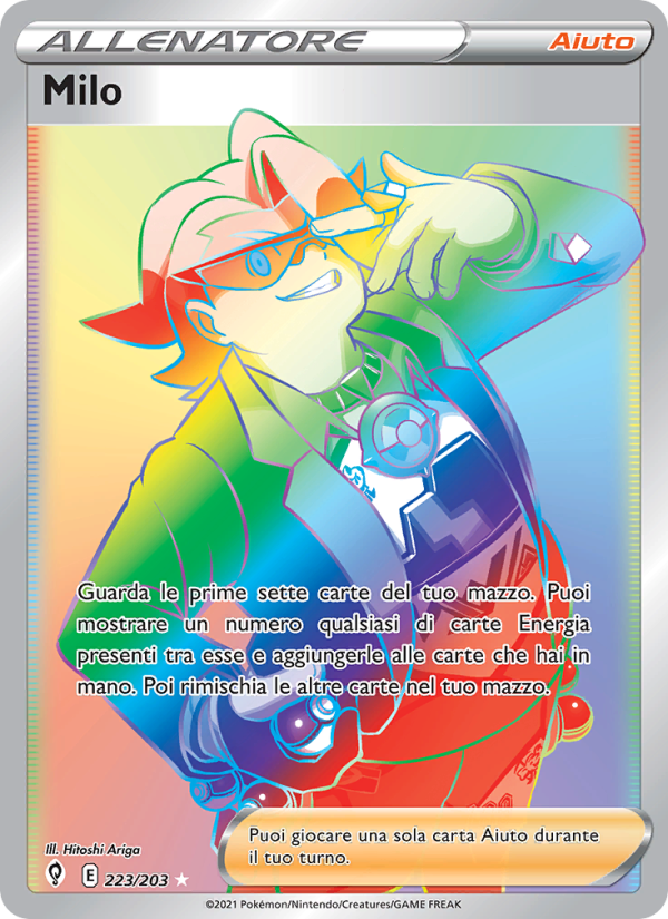 Milo 223/237 — Evolving Skies (Italian Pokémon TCG card)