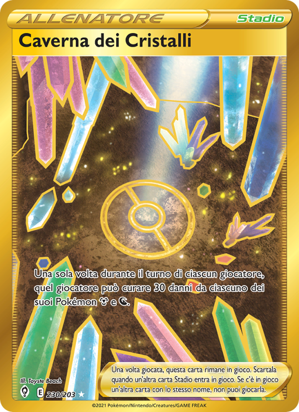 Caverna dei Cristalli 230/237 — Evolving Skies (Italian Pokémon TCG card)