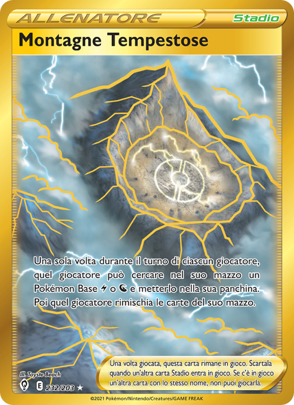 Montagne Tempestose 232/237 — Evolving Skies (Italian Pokémon TCG card)