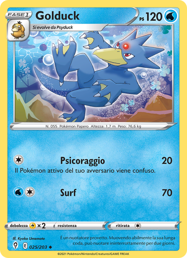 Golduck 025/237 — Evolving Skies (Italian Pokémon TCG card)