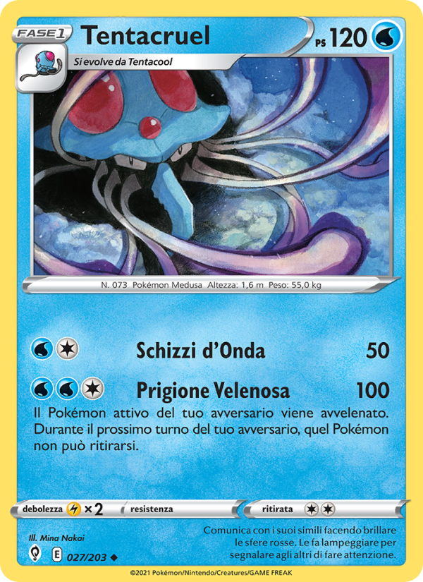 Tentacruel 027/237 — Evolving Skies (Italian Pokémon TCG card)
