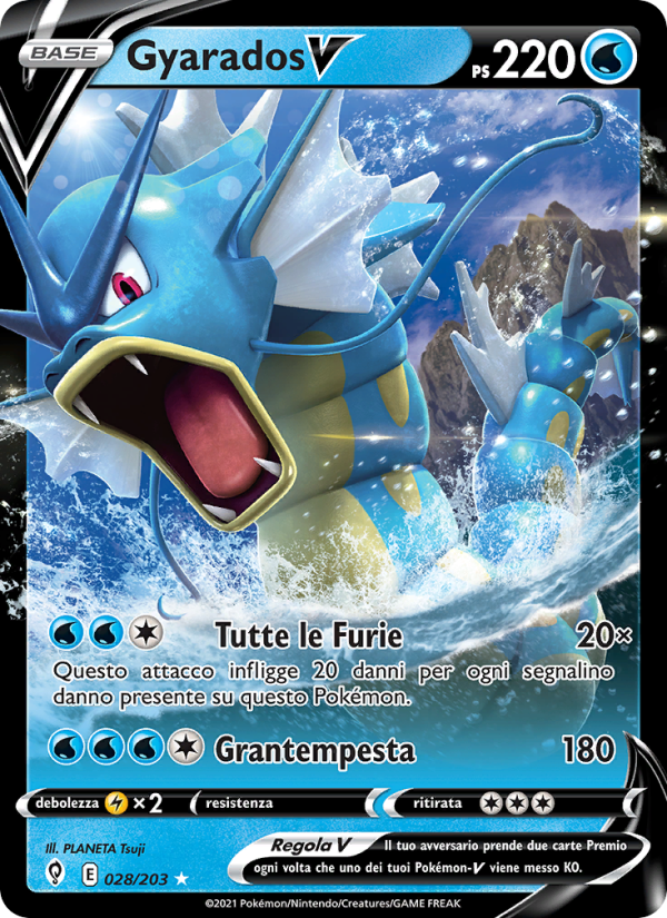Gyarados V 028/237 — Evolving Skies (Italian Pokémon TCG card)