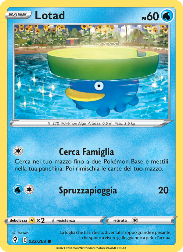 Lotad 032/237 — Evolving Skies (Italian Pokémon TCG card)
