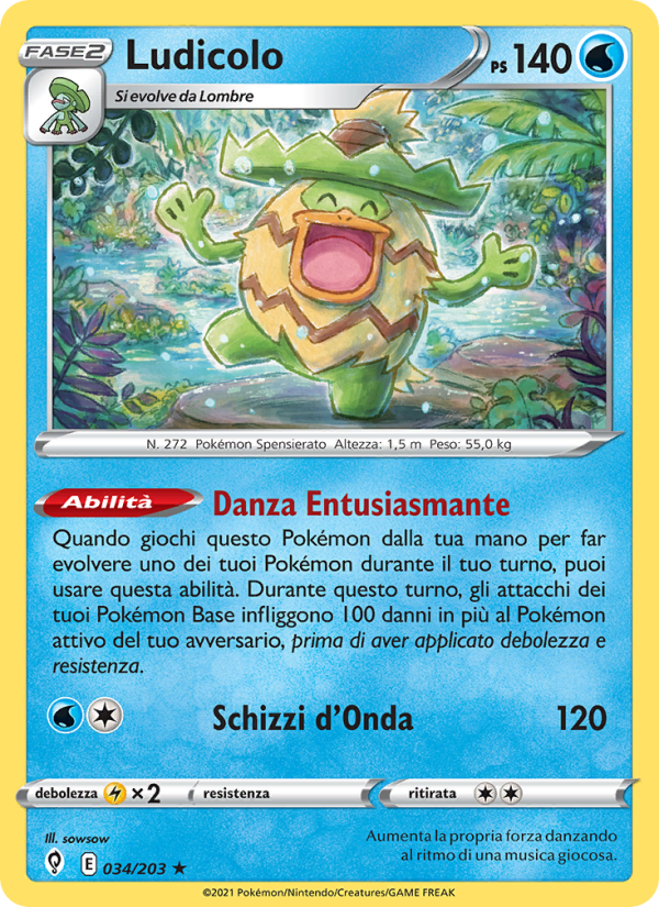 Ludicolo 034/237 — Evolving Skies (Italian Pokémon TCG card)