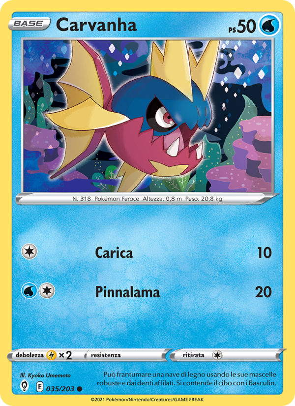 Carvanha 035/237 — Evolving Skies (Italian Pokémon TCG card)