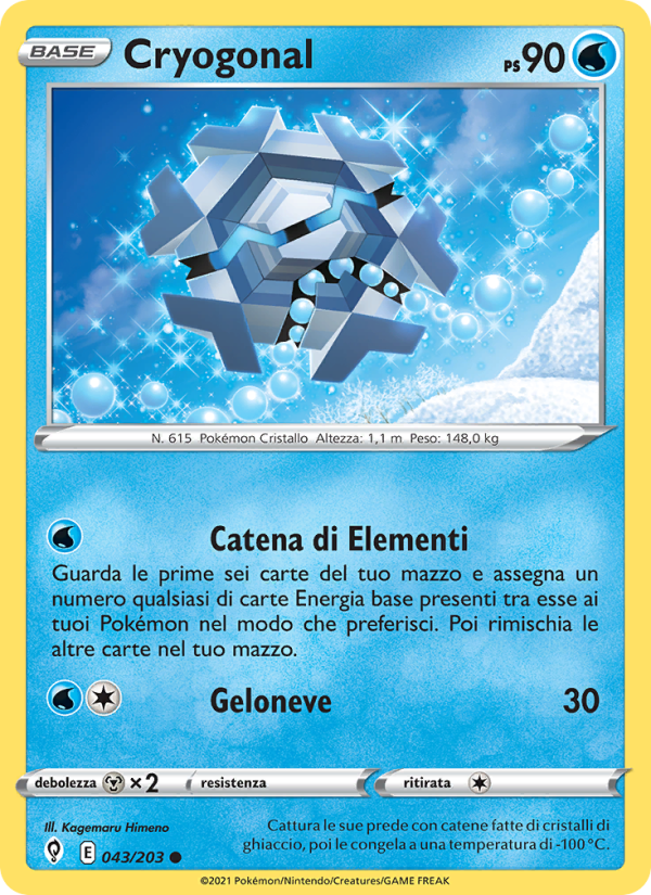 Cryogonal 043/237 — Evolving Skies (Italian Pokémon TCG card)